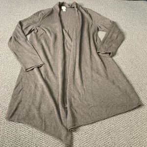 Chico's Womens‎ Cardigan Sweater Size 2 Brown Knit Long Sleeves Open Front